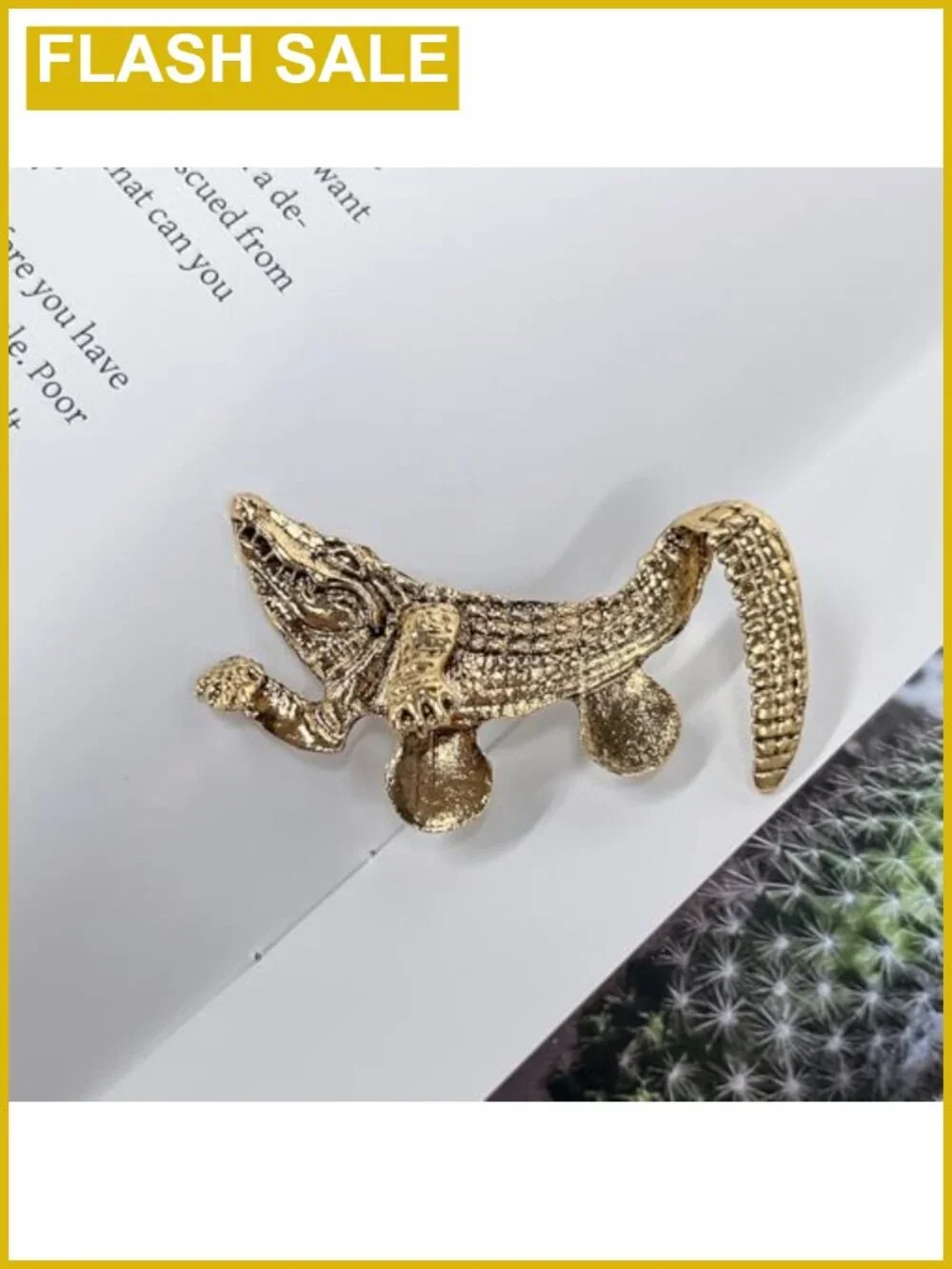 Vintage Alligator Pocket Brooch Men Women Gothic Punk Crocodile Pin Retro